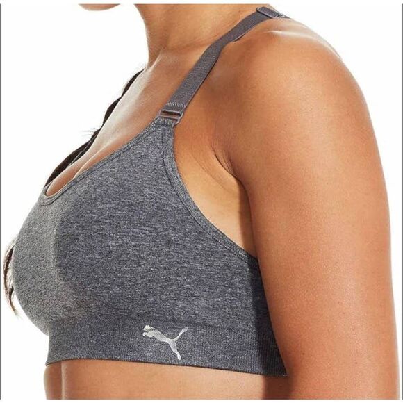 Puma Size L Gray Sports Bra - Picture 1 of 7
